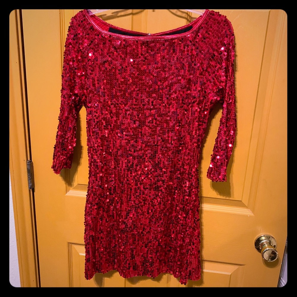 Red sequin dance costume